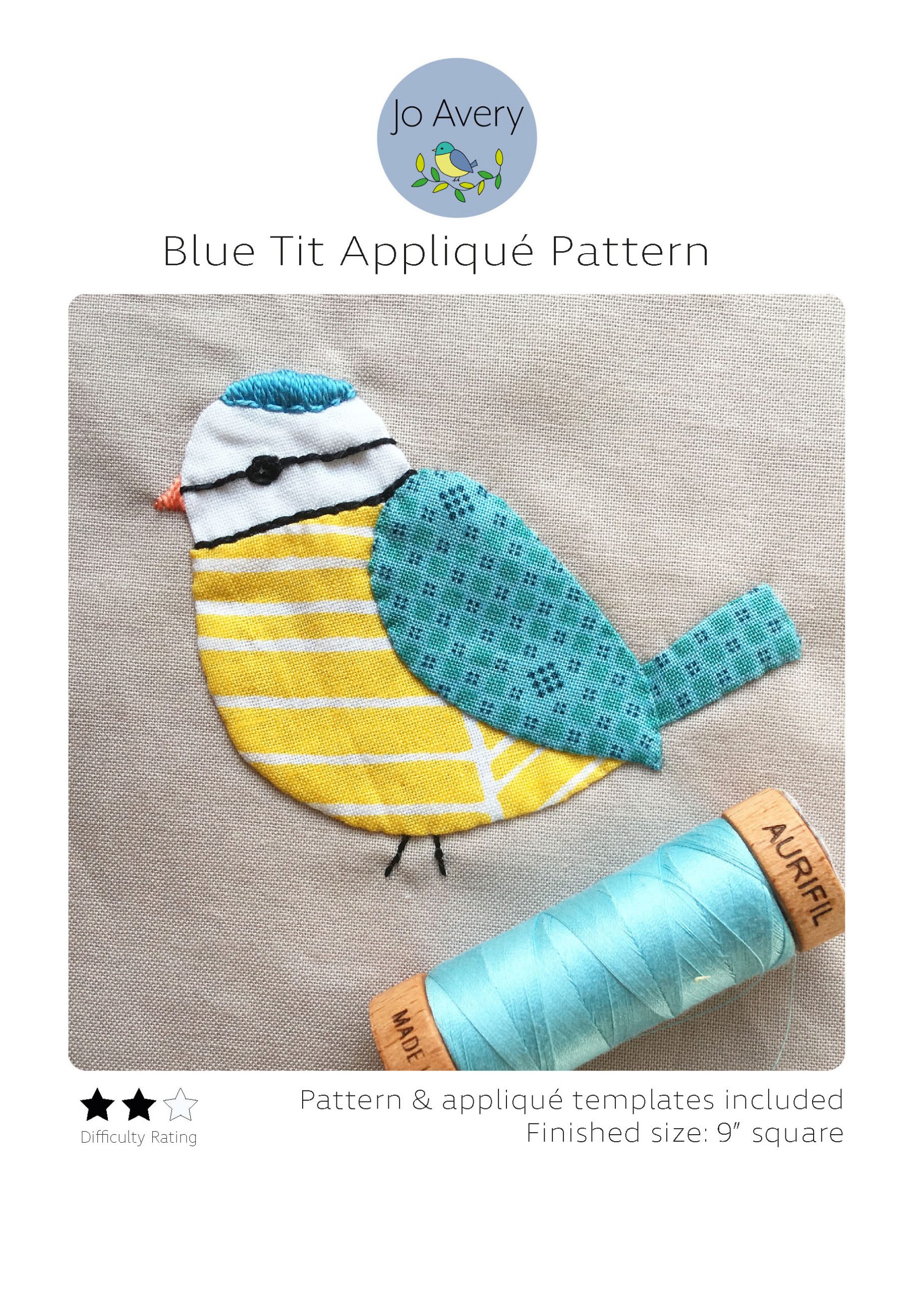 Blue Tit Appliqué Pdf Pattern – The Stitch Gathering