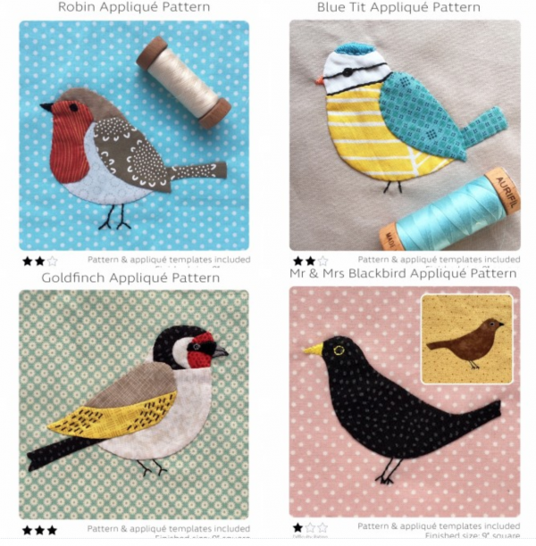 Bird Appliqué Pdf Pattern Bundle The Stitch Gathering